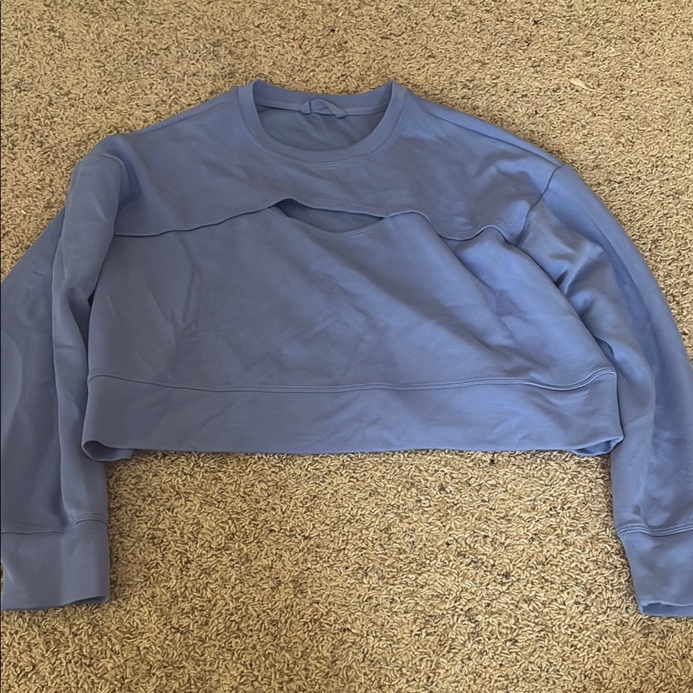 Women's Blue Cropped Sweatshirt